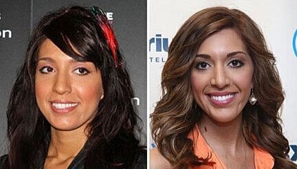 Before and after transformation of a woman.