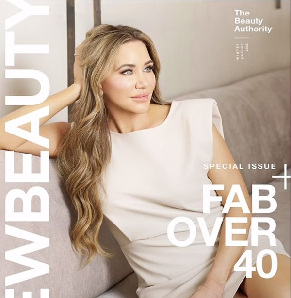 Magazine cover featuring a woman with long hair.